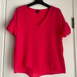 V-Neck Ruffled Sleeve Blouse S